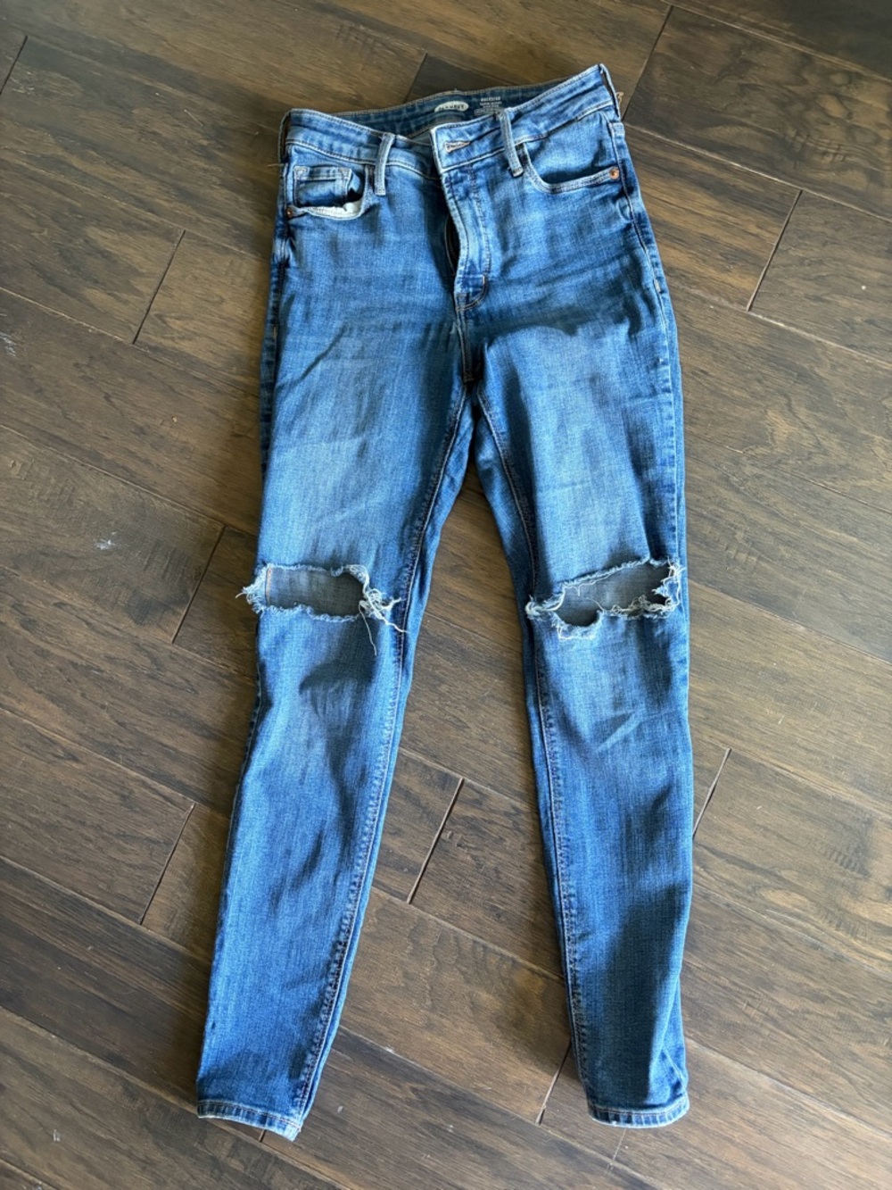 Old Navy Women's Blue Ripped Skinny Jeans